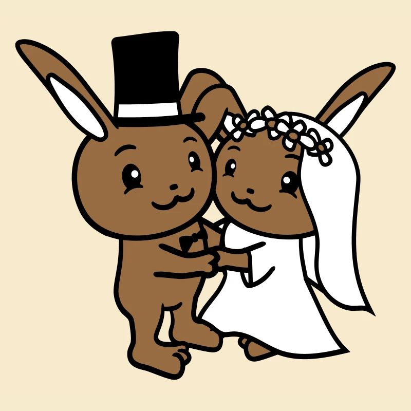 2 Bunnies Wedding Marry Groom Bride Engaged