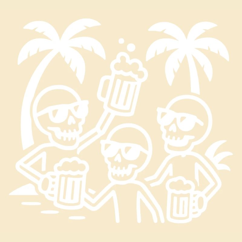Beach Party Booze Skeleton