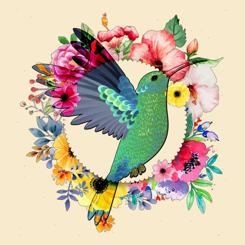 Kolibri Vogel Blumen Blumenstrauß