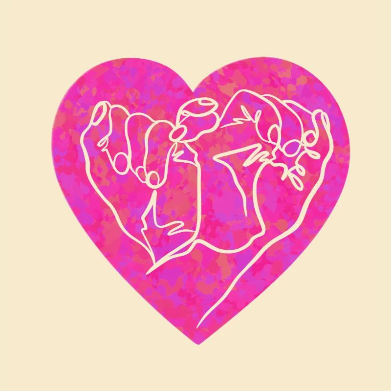 Hand Geste Herz rosa