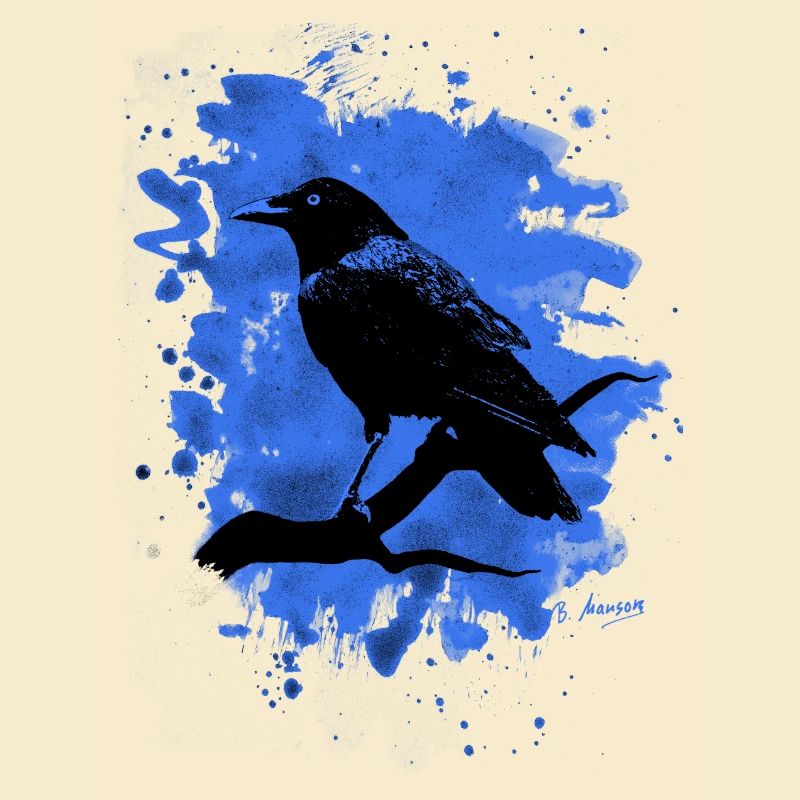Crow bleached blue
