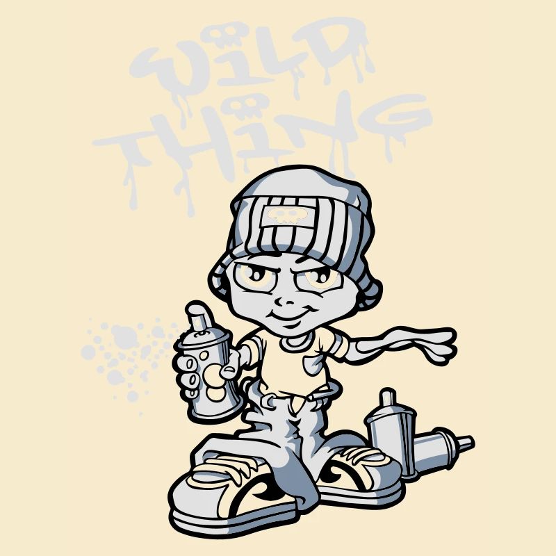 Graffiti boy and spray paint