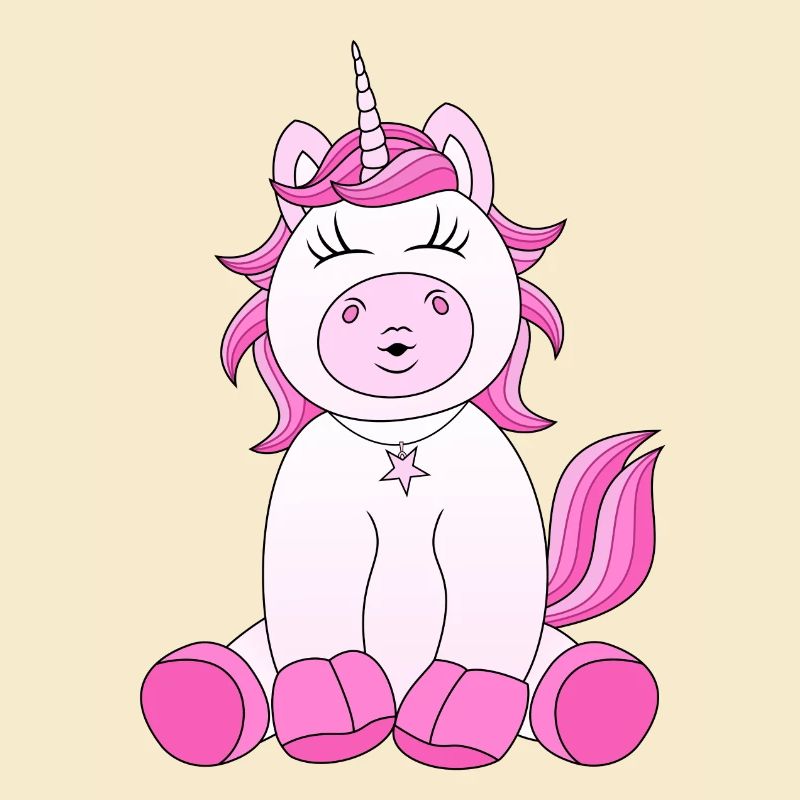 Douce Licorne avec un baiser rose