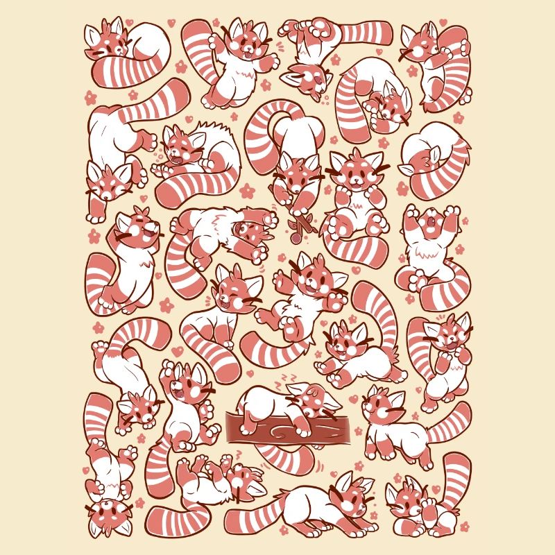 Red Panda Spread All over Pattern