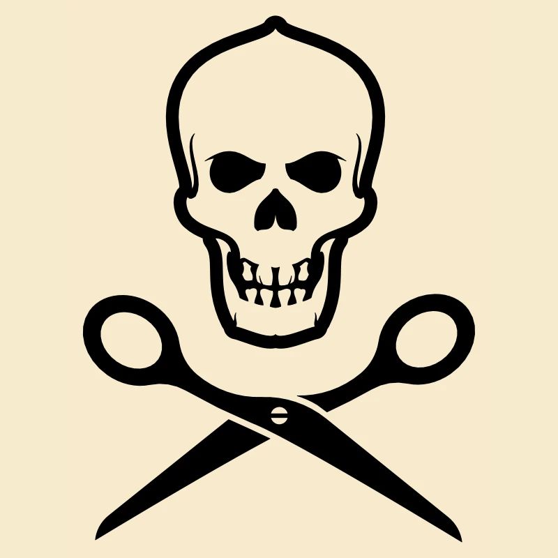 Totenkopf mit Schere