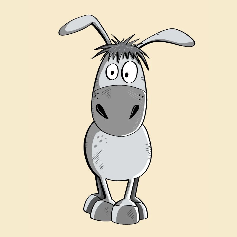Funny Grey Donkey - Animaux - Comic
