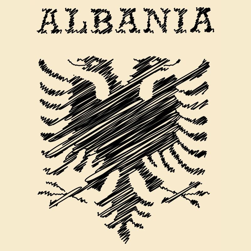 Albania, scribble black