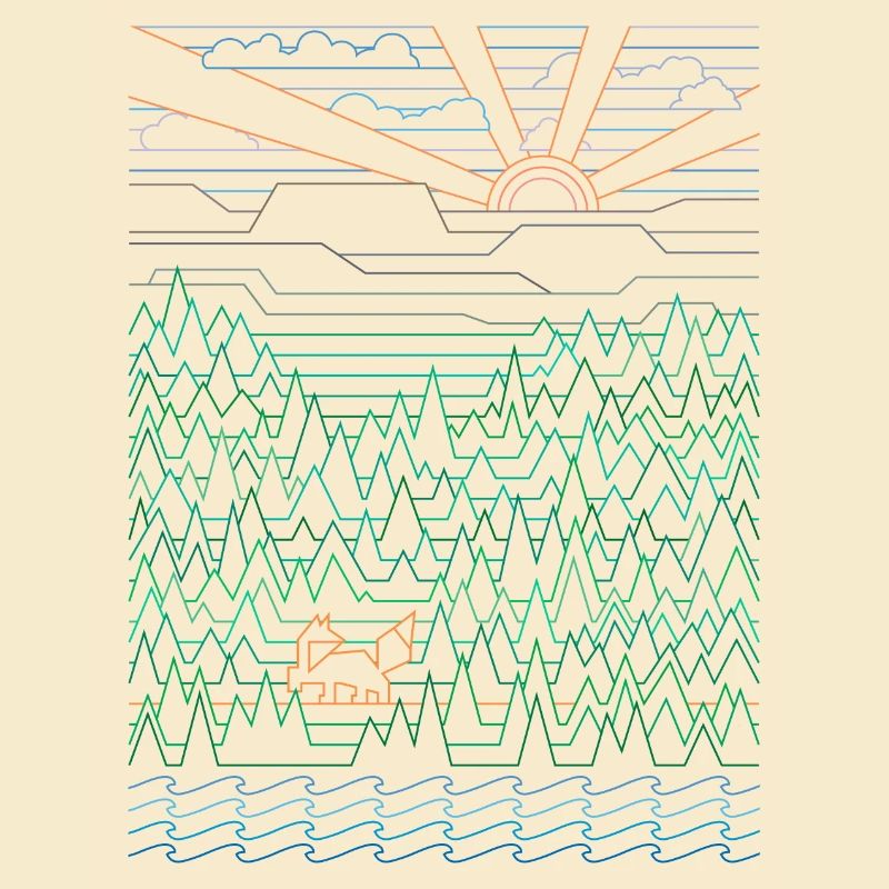 Fox & Forest (Landscape)