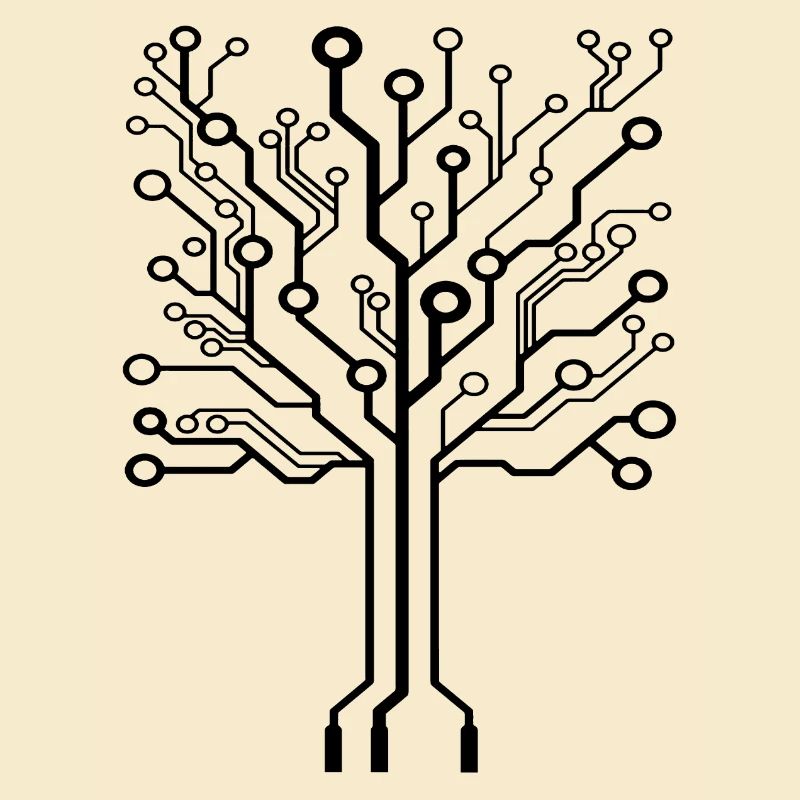 Tree made of circuit board - computer tree