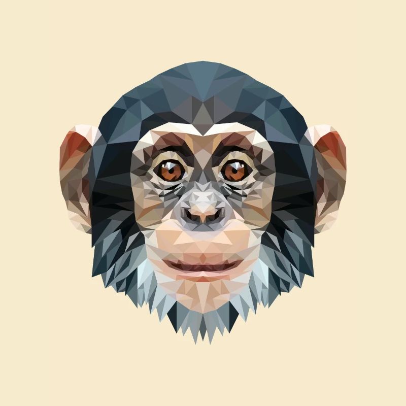Polygon design monkey chimpanzee