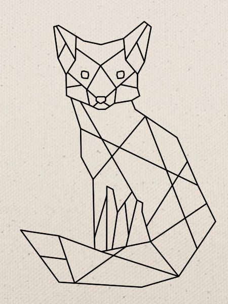 Geometrischer Fuchs Polygon Waldtier