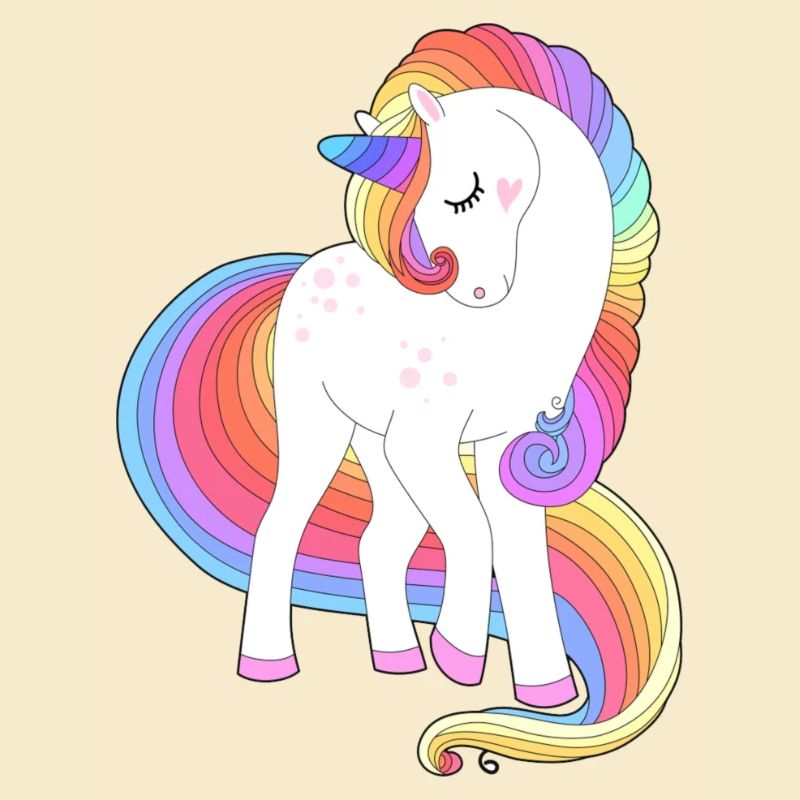 Verzaubertes Regenbogenmähnen-Einhorn