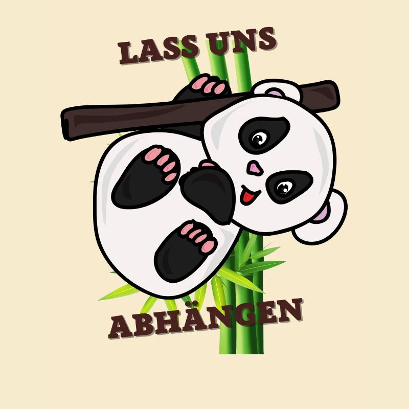Kawaii Panda Mit Bambus und Spruch
