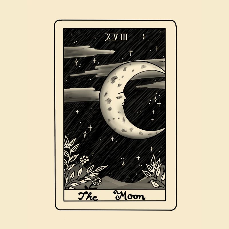 Tarot Moon black