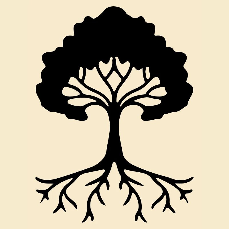 Tree rooted with roots Tree of Life
