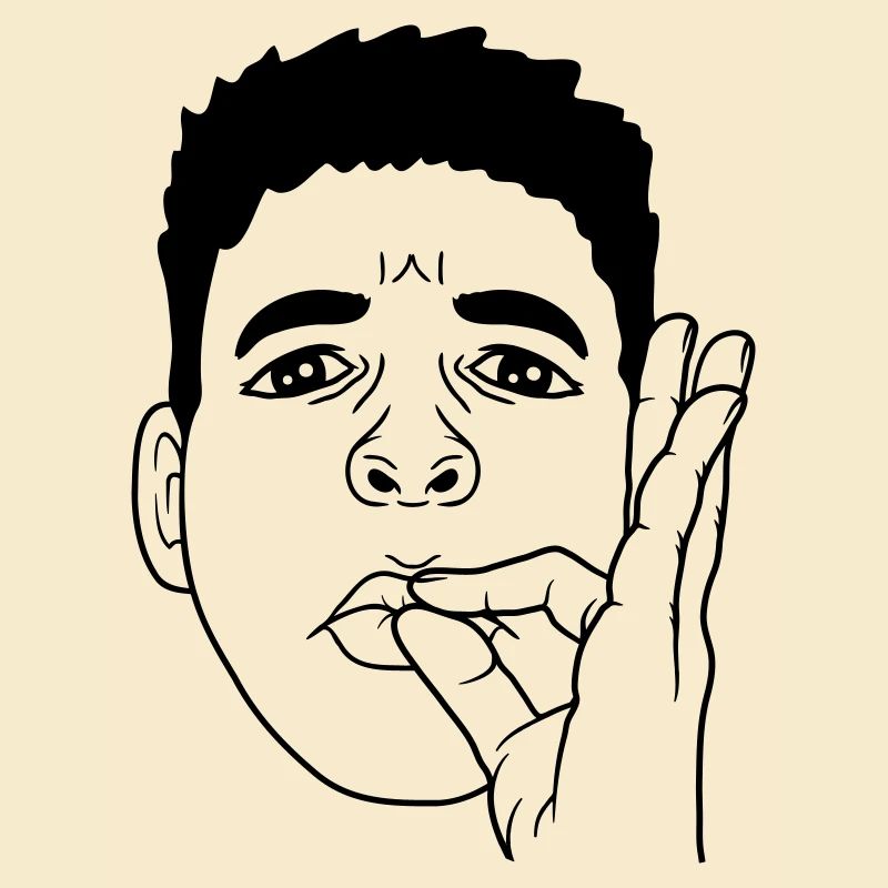 Visage Bouche Baiser Geste de la Main