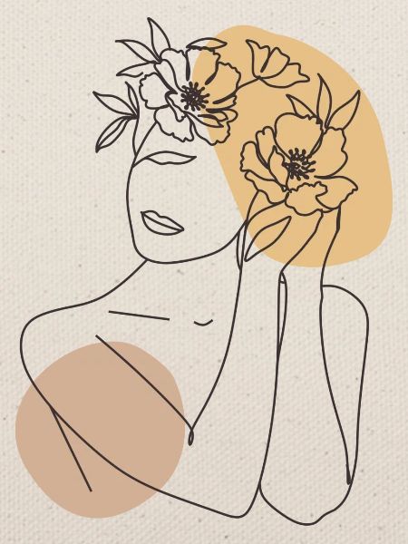Frau in beige