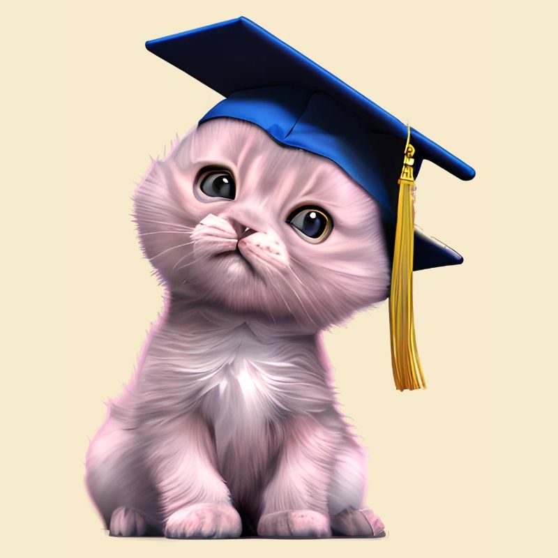 Bachelor Katze Schulabschluss Studium Absolvent