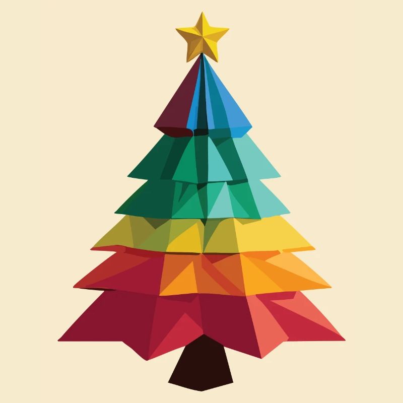 Low-Poly-Weihnachtsbaum