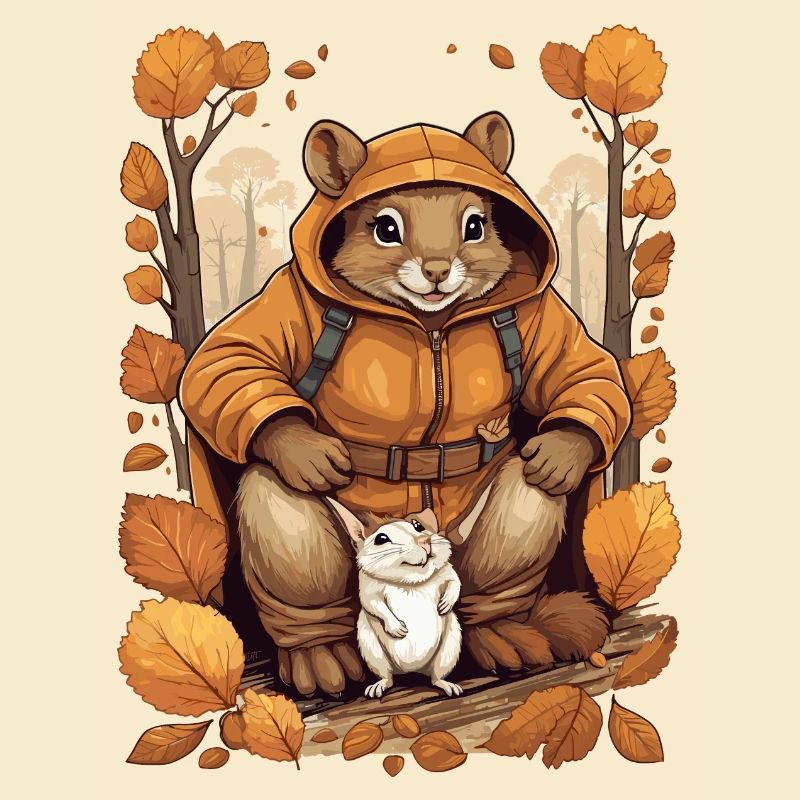 Süßes Eichhörnchen mit Maus