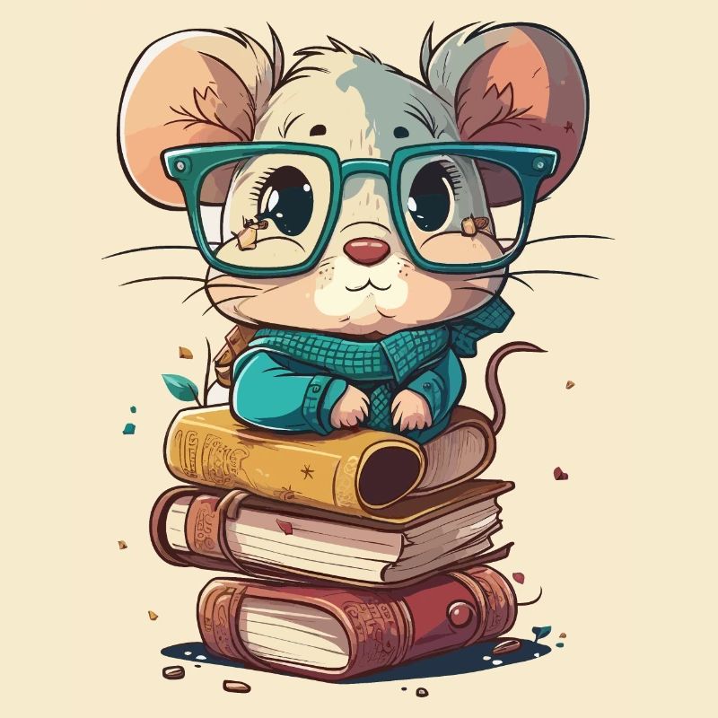 Bücherwurm-Maus