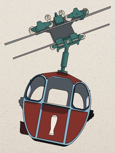 Seilbahn Gondel - Rot Weißbier