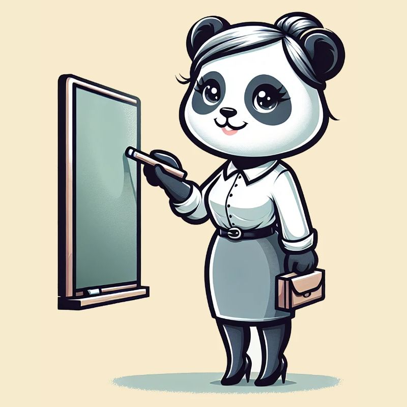 Professeur de panda mignon
