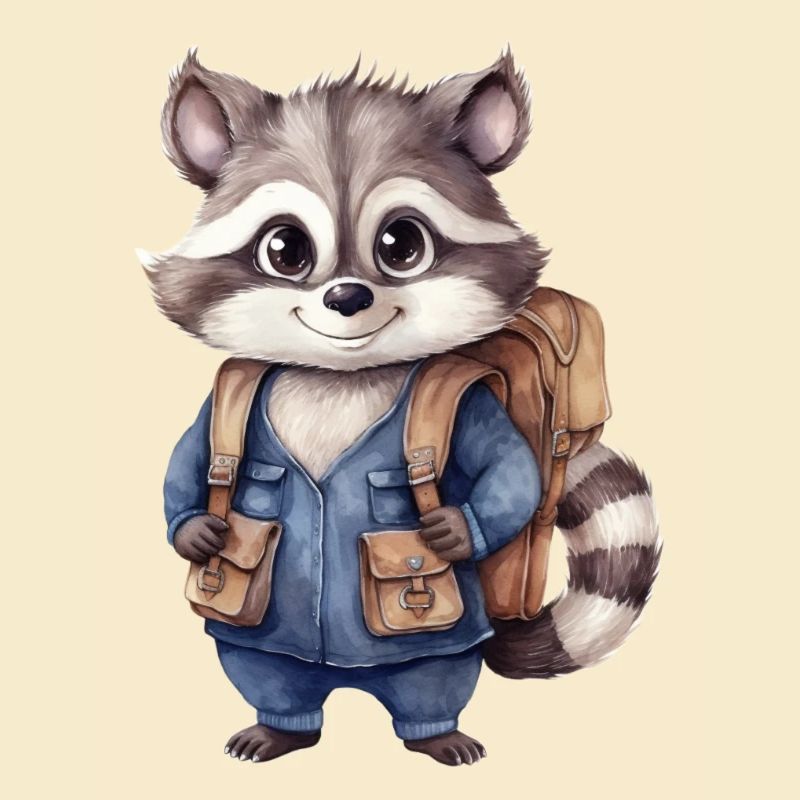 Waschbär Schulanfang