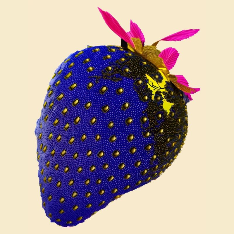 Strawberry, technical, high-tech, illustration