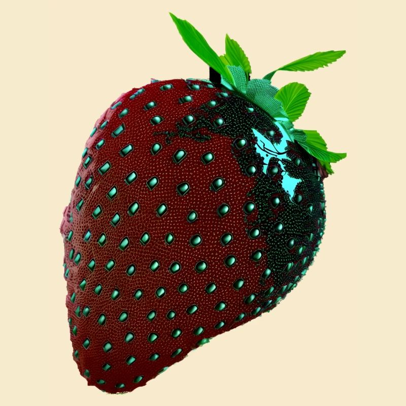 Erdbeere, technisch, Hightech, illustration