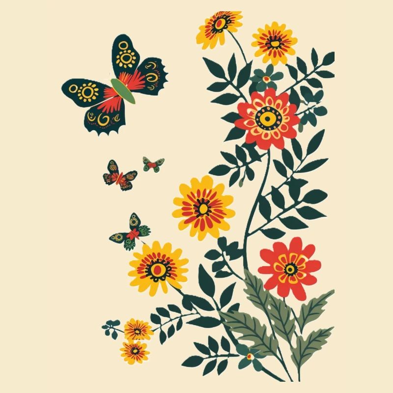 Schmetterling mit Blumen
