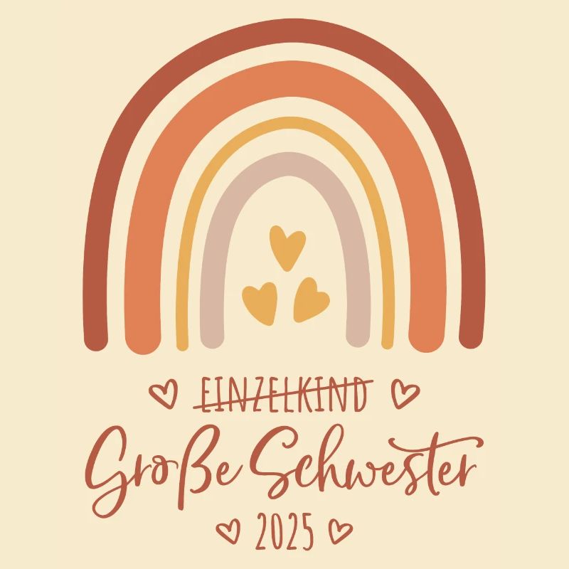 Boho Regenbogen Einzelkind Große Schwester 2025