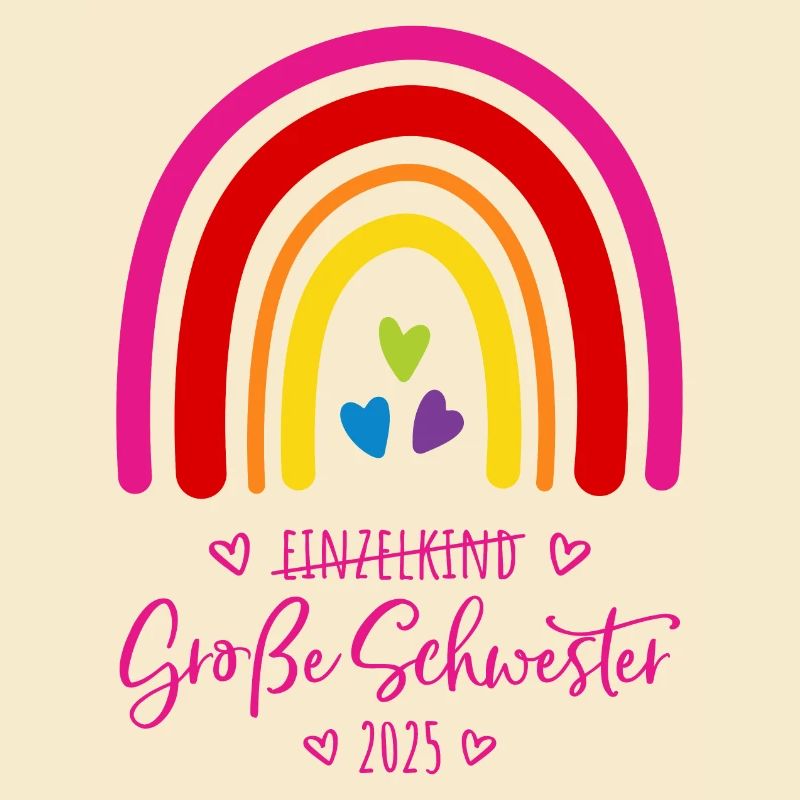 Boho Regenbogen Einzelkind Große Schwester 2025