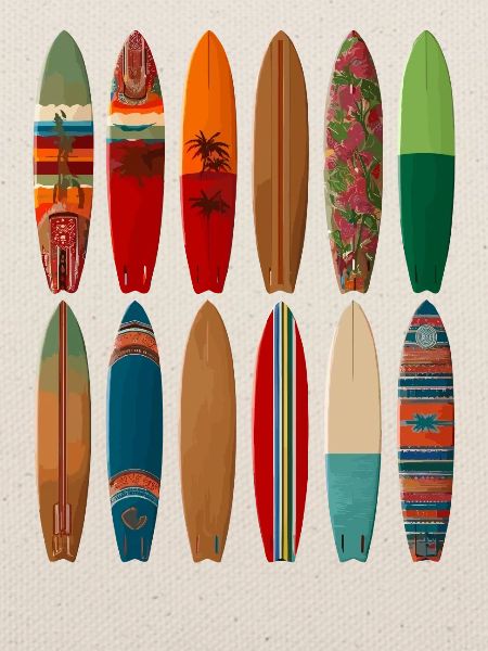 Bunter Surfer-Design für Strandmode