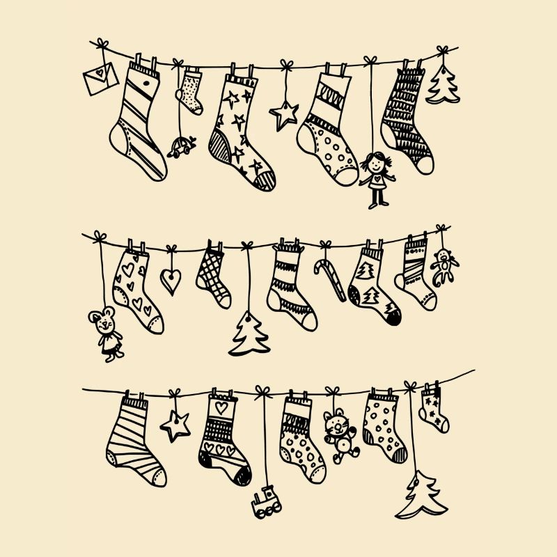 Winter Pattern Christmas Socks