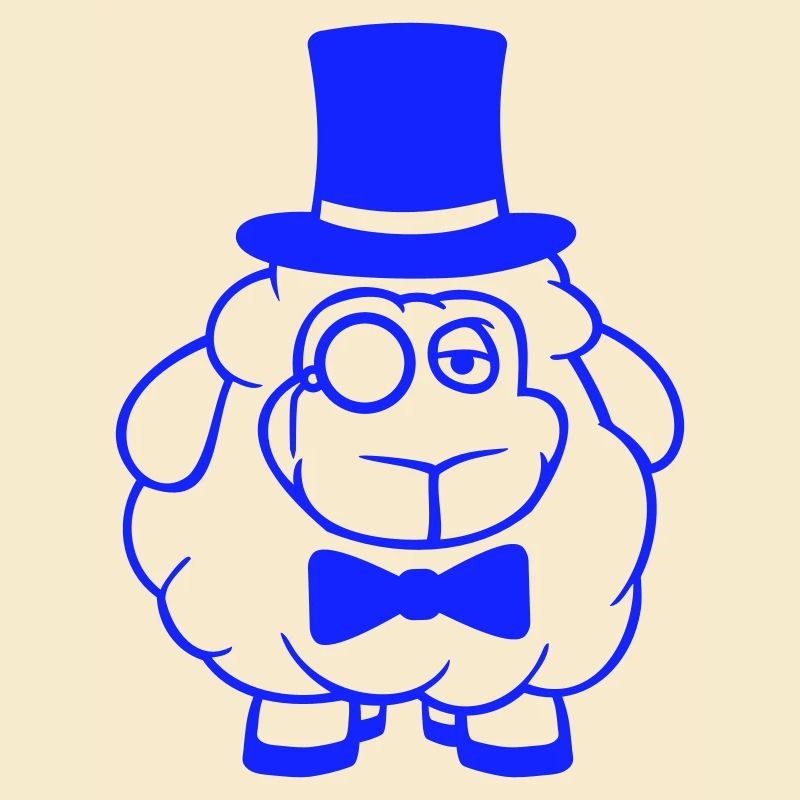 Sheep Mr. Gentleman Top Hat Monocle Glasses