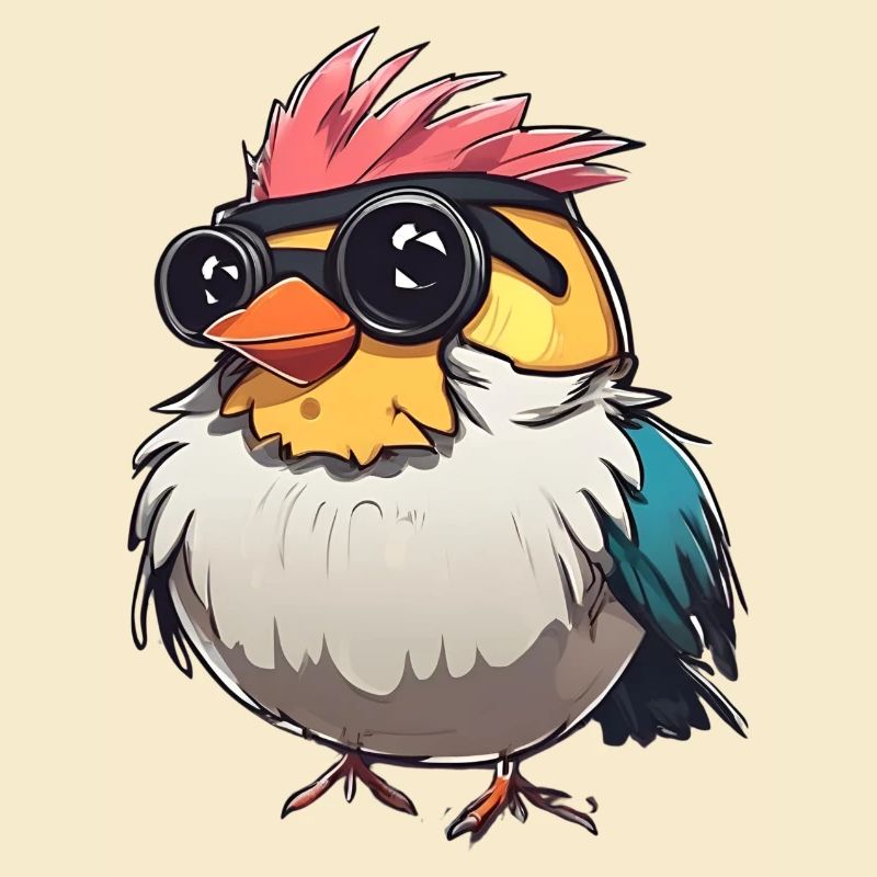 Bunte Techno-Vogel-Illustration