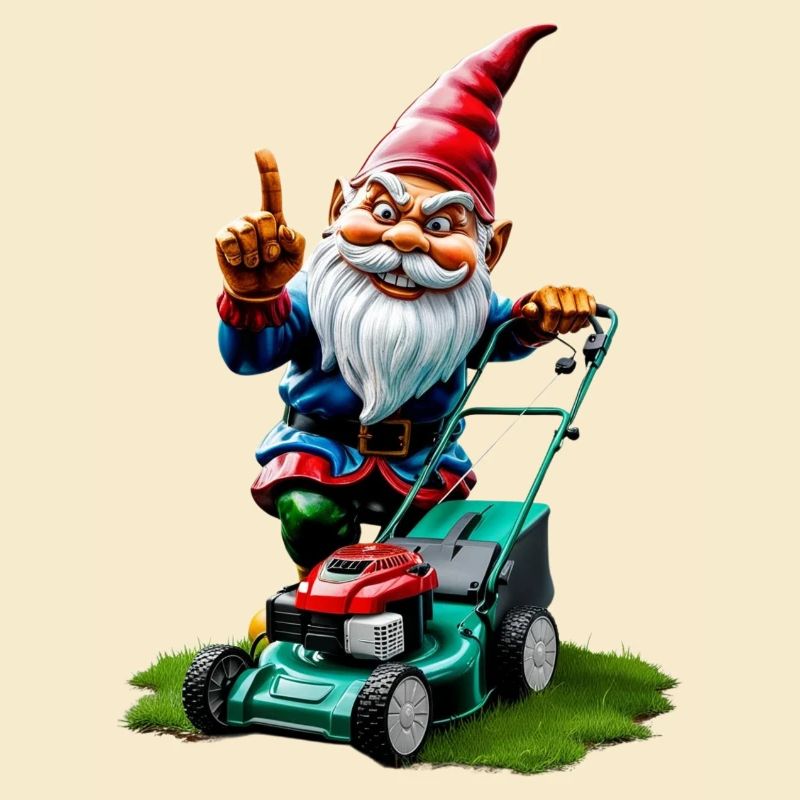 Rasenmäher Gartenzwerg Gärtner Geschenkideen
