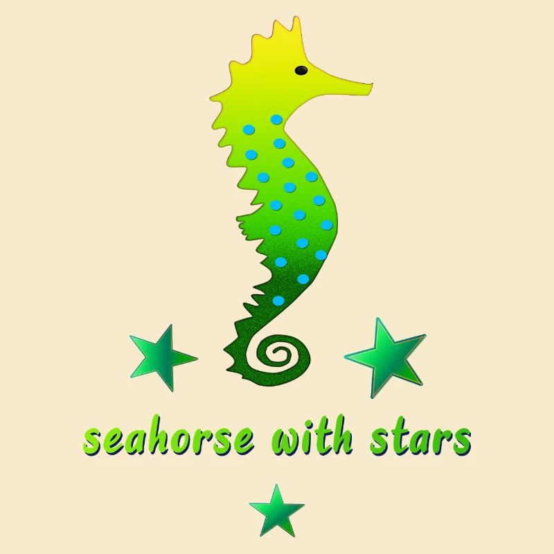 Hippocampe vert avec astérisque