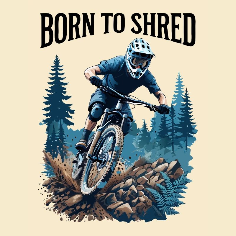 Mountain Biking Forest Trail Action Scene