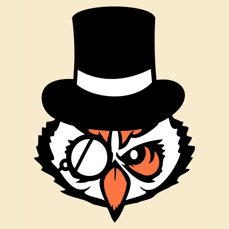 Sir Owl Top Hat Monocle Glasses Rich Mr.