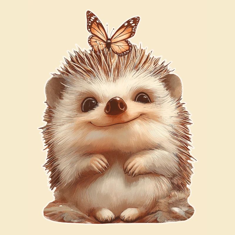 Igel mit Schmetterling