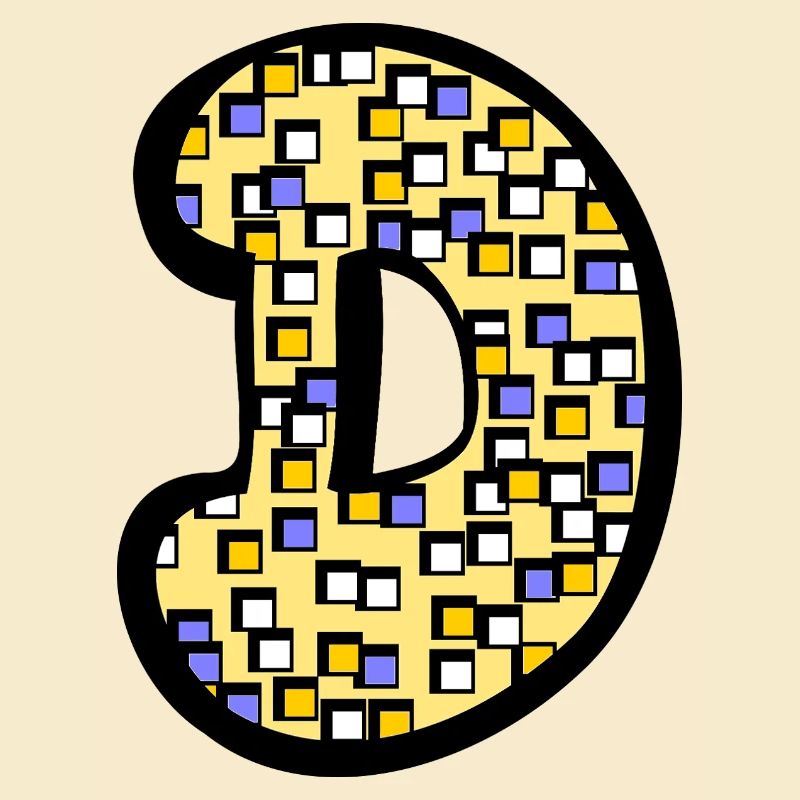 Letter D with character