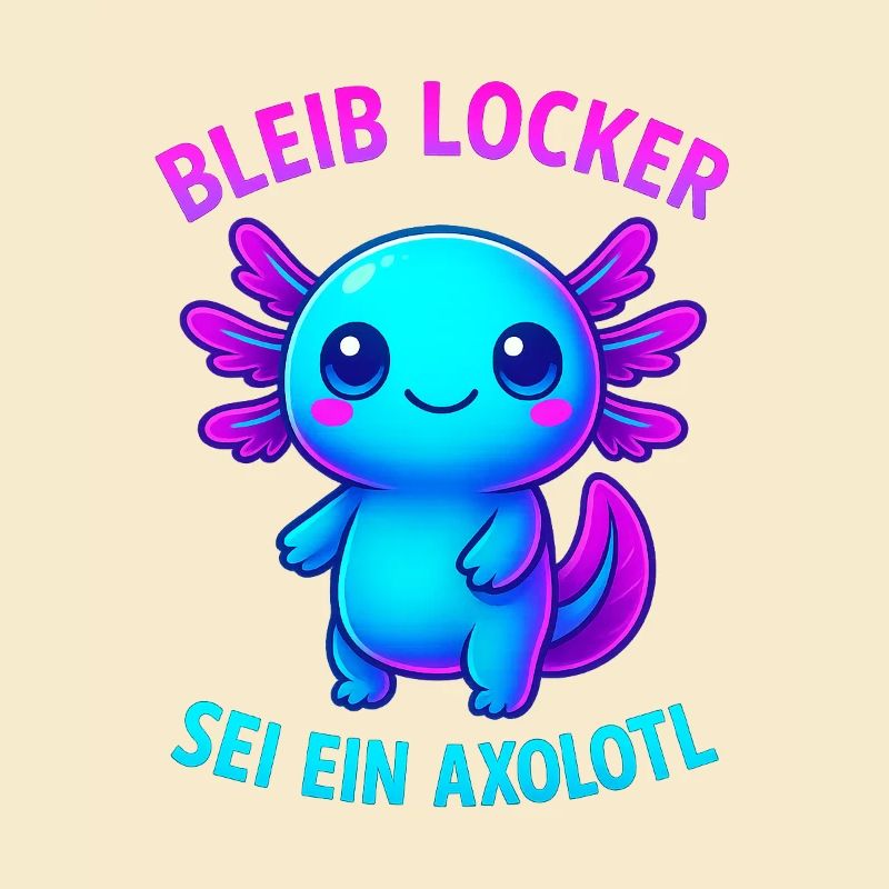 Bleib locker sei ein Axolotl | Neon Spruch Design