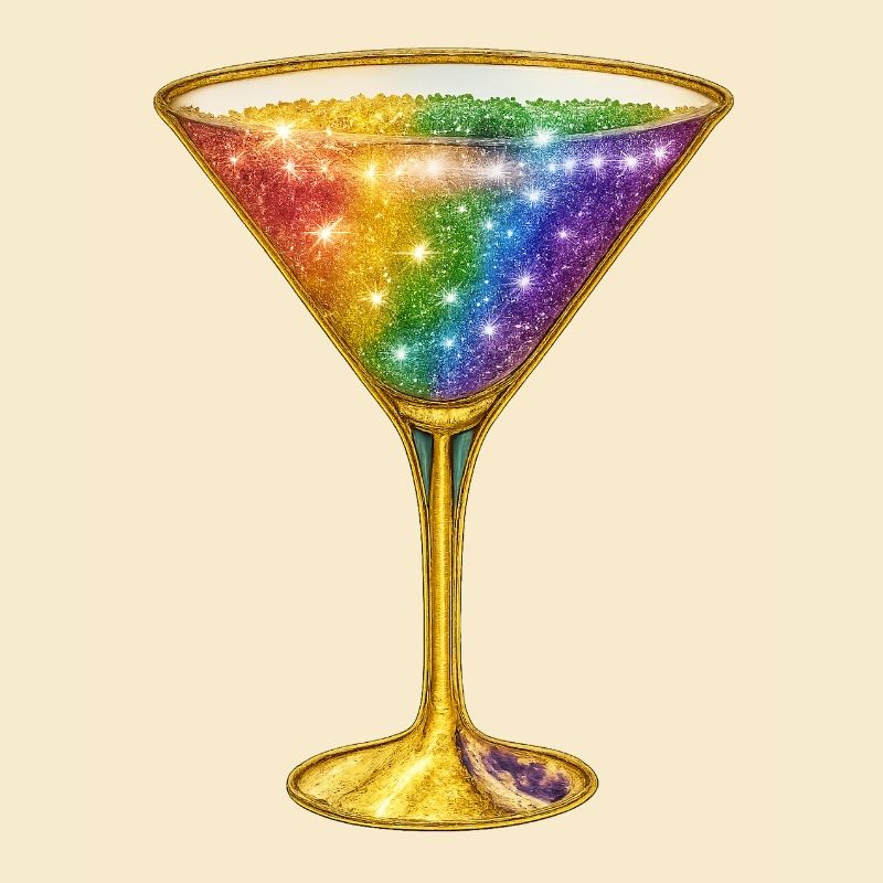 Galaktischer Cocktail in Regenbogenfarben