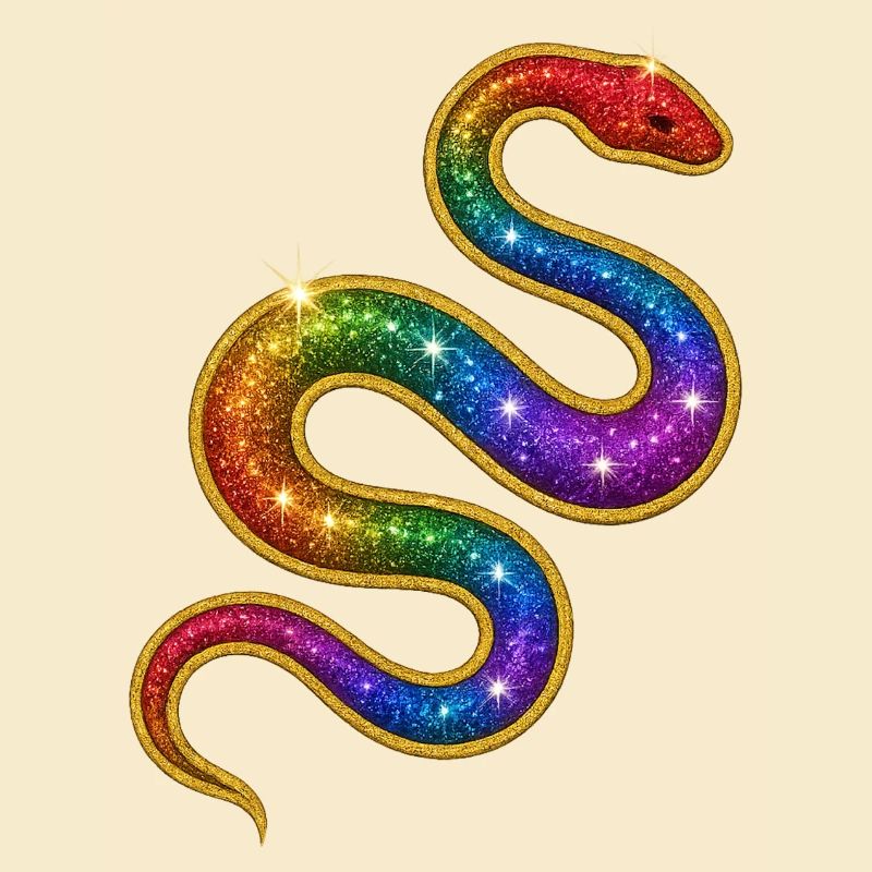 Regenbogen Glitzer Schlange
