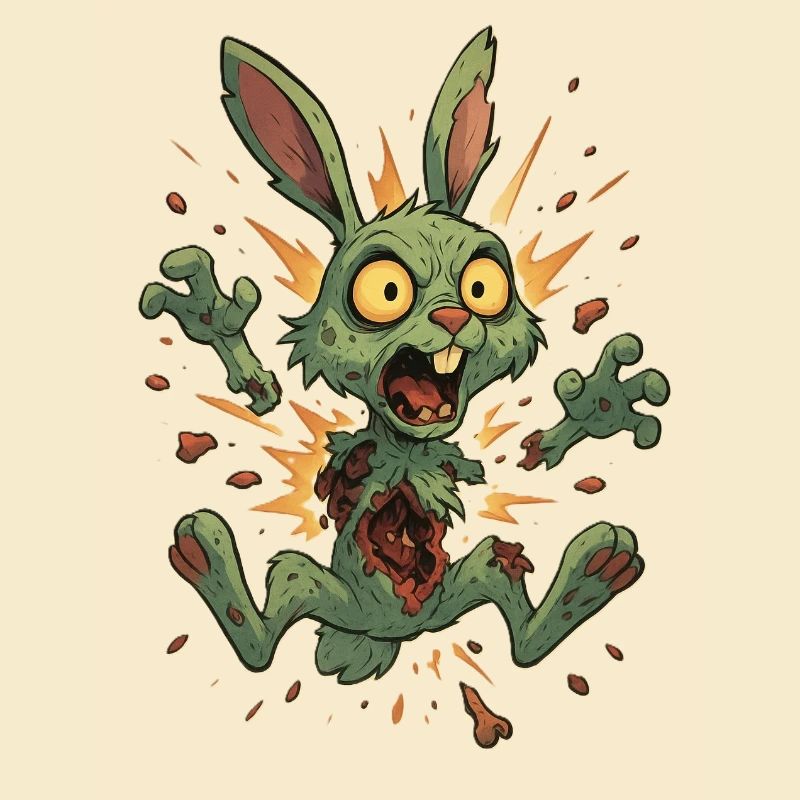 Cartoon Explosive Zombie Rabbit