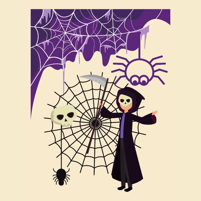 Grim Reaper in the spider's web