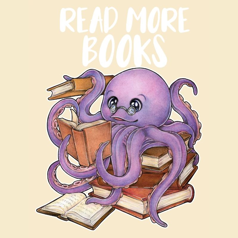 Reading Octopus in Stack of Books Book Gift