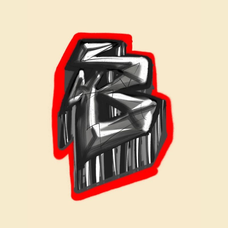 Monochromes Glyphen-Graffiti